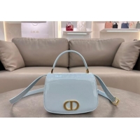 Most Popular Dior Medium 30 Montaigne Avenue Top Handle Bag in Patent Calfskin 6531 Light Blue 2024