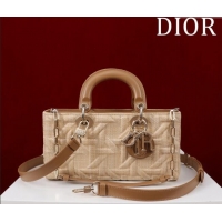 Best Price Dior Small Lady Dior Bag in Graphic Cannage Raffia Straw M0541 Beige 2024