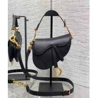 Market Sells Dior Mini Saddle Bag with Strap in Smooth Calfskin 1041 Black 2024