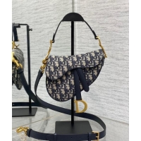 Affordable Price Dior Mini Saddle Bag with Strap in Oblique Canvas 1041 Blue 2024