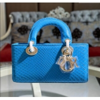 Well Crafted Dior Lady D-Joy Small Bag in Python Leather D0107 Blue 2024