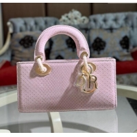 Top Design Dior Lady D-Joy Small Bag in Python Leather D0107 Pink 2024