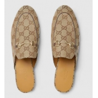 Grade Discount Gucci GG Canvas Princetown Slipper with Horsebit Loafer Mules G59856