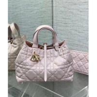 Best Quality Dior Medium Toujours Tote Bag in Macrocannage Calfskin CD1099 Sweet Pink 2024