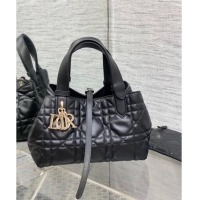 Grade Quality Dior Small Toujours Tote Bag in Macrocannage Calfskin Leather CD1100 Black 2024