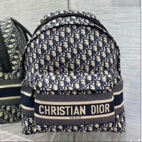 Top Grade Dior Travel Backpack in Dior Oblique Jacquard 9037 Blue 2024