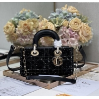 Super Quality Dior Small Lady D-Joy Bag in Cannage Tweed 0910 Black 2024