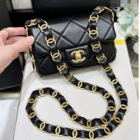 Famous Brand Chanel Lambskin Small Flap Bag with CC Chain AS5175 Black 2024 Top Quality