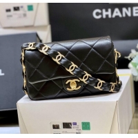 Promotional Chanel Lambskin Small Flap Bag with CC Chain AS5174 Black 2024 Top Quality