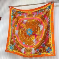 Top Grade Hermes Chorus Stellarum bandana Silk Sqaure Scarf 90x90cm 0514 Orange 2024