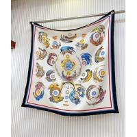 Market Sells Hermes Les Anamorphoses Silk Square Scarf 90x90cm 0619 Dark Blue 2024