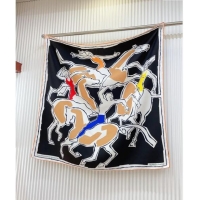 Low Cost Hermes Choreographie Equestre Silk Square Scarf 90x90cm 0619 Black 2024