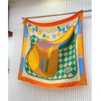 Well Crafted Hermes Tapis De Selle Silk Square Scarf 90x90cm 0514 Yellow 2024