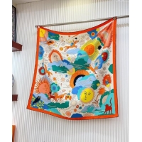 Shop Promotional Hermes Helias Silk Square Scarf 90x90cm 0730 Orange 2024