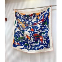 Well Crafted Hermes Rabbit Silk Square Scarf 90x90cm 0730 White 2024