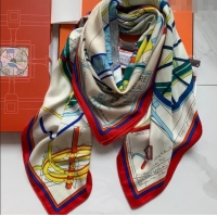 Famous Brand Hermes Cashmere & Silk Sqaure Shawl Scarf 140cm H8605 White 2024 Top