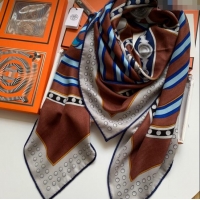 Affordable Price Hermes Cashmere & Silk Sqaure Shawl Scarf 140cm H8608 Brown 2024 Top