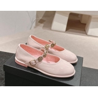 Stylish Chanel Patent Calfskin Mary Janes Ballet Flat with Charm Light Pink 1016120