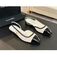 Trendy Design Chanel Suede Slingbacks Flats G46000 White 1016134