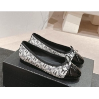 Lowest Price Chanel Classic Embroidered Canvas & Patent Calfskin Ballet Flat with Bow Black 1017018