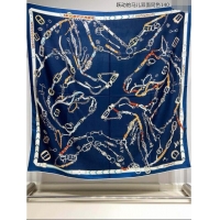 Cheapest Hermes Cashmere & Silk Sqaure Shawl Scarf 140cm H8640 Deep Blue 2024