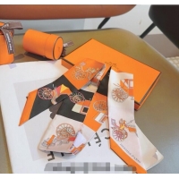 Buy Cheap Hermes Voitures Exquises Twilly Silk Bandeau Scarf 5x86cm 1075 Orange 2024