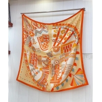 Top Quality Hermes Haute Parure Cashmere Shawl Scarf 135cm 1086 Orange 2024