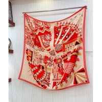 Well Crafted Hermes Haute Parure Cashmere Shawl Scarf 135cm 1086 Red 2024