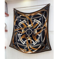 Good Taste Hermes Morning Walk Cashmere Shawl Scarf 140cm H1087 Black/Brown 2024