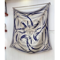 Best Price Hermes Morning Walk Cashmere Shawl Scarf 140cm H1088 White/Blue 2024