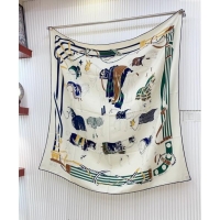 Top Quality Hermes Horse Ranch Cashmere Shawl Scarf 140cm H1088 Blue 2024