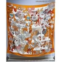 Famous Brand Hermes Precious Paradise Cashmere Shawl Scarf 140cm H1089 Orange 2024