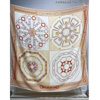 Free Shipping Hermes Effet Kaleidoscope Cashmere Silk Shawl 140cm H1090 Brown 2024