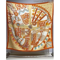 Cheap Price Hermes Haute Parure Cashmere Silk Shawl 140cm H1092 Orange 2024