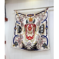 Famous Brand Hermes Stately Wheels Silk Square Scarf 90x90cm H1092 White 2024