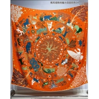 Well Crafted Hermes Sous le Charme d'Orphee Cashmere Shawl Scarf 140cm H1093 Orange 2024