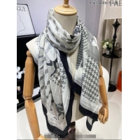 Grade Design Hermes Cashmere Long Scarf 110x200cm 0913 Grey 2024