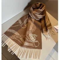 Super Quality Hermes Printed Cashmere Long Scarf 30x180cm 1021002 Brown 2024