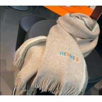 Buy Fashionable Hermes Cashmere Knit Long Scarf 30x180cm 1021005 Grey 2024