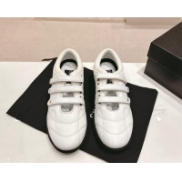 Duplicate Chanel Quilted Lambskin Sneakers with trible Straps White 1017065