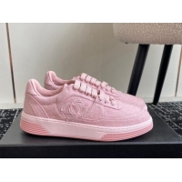 Unique Style Chanel Wool Cloth Sneakers G46011 Light Pink 1017070