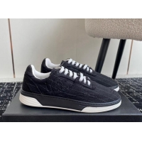 Good Quality Chanel Striped Wool Sneakers G46011 Navy Blue 1017073