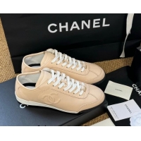 Best Product Chanel Calfskin Sneakers Beige 1017077