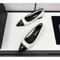 Buy Luxury Chanel Lambskin Pointed Pumps with Chain White 1017081