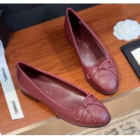 Purchase Chanel Grained Calfskin Classic Ballerinas Burgundy 111202