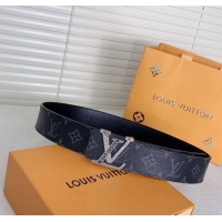 Cheapest Louis Vuitton Mens Belt 4cm with LV Buckle 0510 Black Monogram 2024