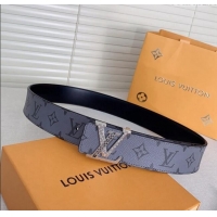 Promotional Louis Vuitton Mens Belt 4cm with LV Buckle 0510 Grey Monogram 2024