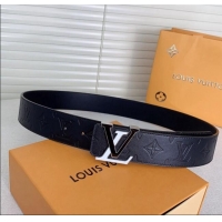 ​Traditional Discount Louis Vuitton Mens Belt 4cm with LV Buckle in Grained Leather 0510 2024