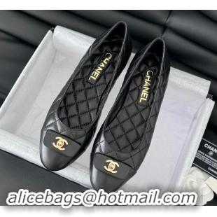 Best Price Chanel Ballet Flats in Calfskin & Lambskin G45879 Black 111924