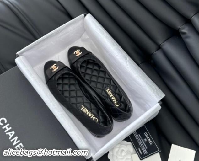 Best Price Chanel Ballet Flats in Calfskin & Lambskin G45879 Black 111924